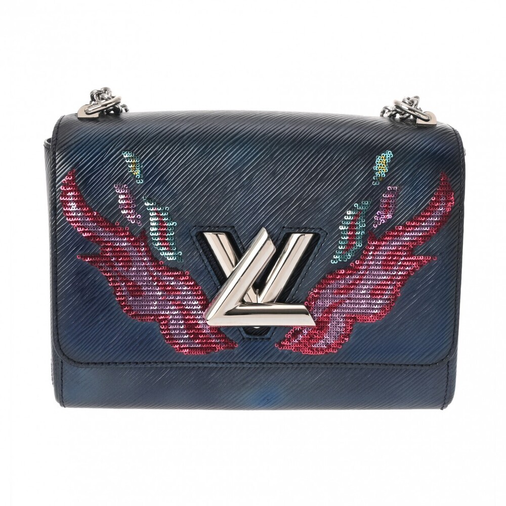 Louis Vuitton Epi Twist Navy Blue Leather Sequin Shoulder Bag